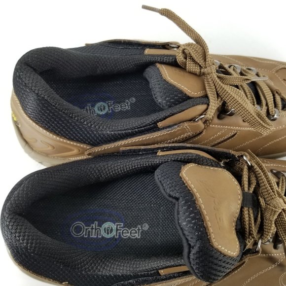 Bio Fit Ortho Feet Walking Shoe Brown 14 Leather Comfort XX Wide Adjustable Lace - Picture 8 of 14